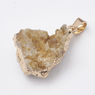 Natural Druzy Agate Pendant X-G-Q494-76F-1