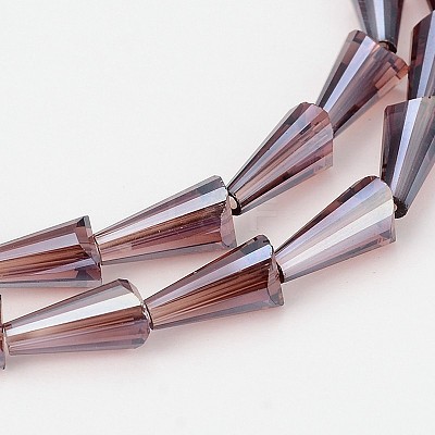 Electroplate Faceted Cone Glass Bead Strands EGLA-J071-AB10-1