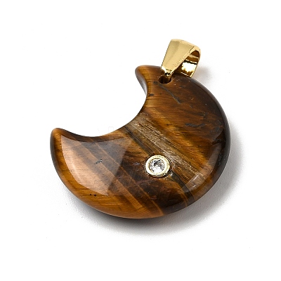 Natural Tiger Eye Pendants G-A297-02G-04-1