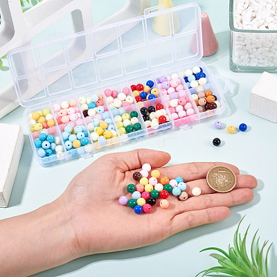 252Pcs 14 Colors Opaque Acrylic Beads SACR-TA0001-49-1