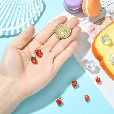 6Pcs 6 Styles Brass Enamel Pendants KK-CJ0003-69-1