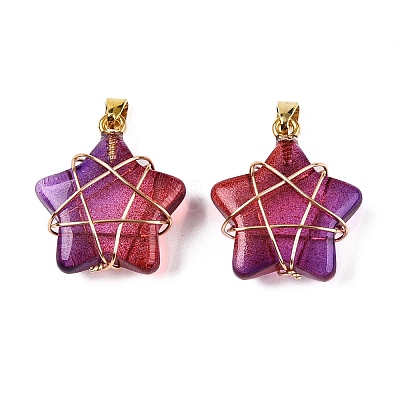 Lampwork Pendants GLAA-T023-06K-1