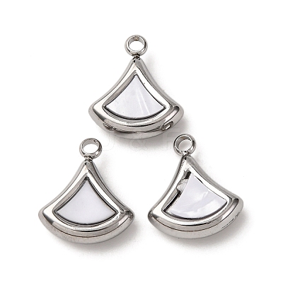 304 Stainless Steel Resin Pendants STAS-P406-15D-P-1