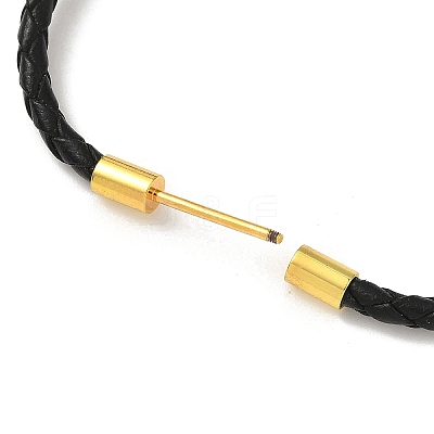 3MM Braided Round Imitation Leather Cord Bracelet Making MAK-S075-01G-S-1