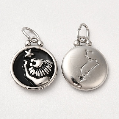 304 Stainless Steel Enamel Pendants STAS-A080-43P-07-1