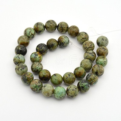 Round Natural African Turquoise(Jasper) Bead Strands G-D626-10mm-1