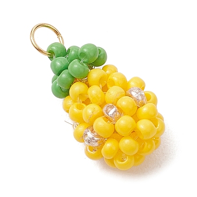 Glass Seed Beaded Pendants PALLOY-MZ00480-1