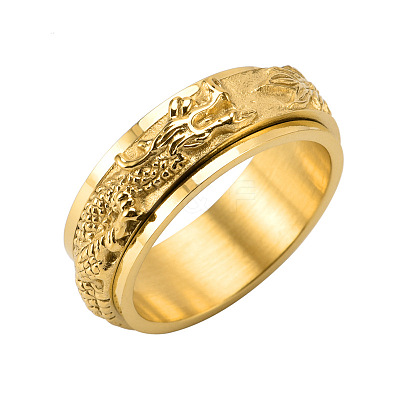 Dragon Stainless Steel Rotating Finger Ring PW-WG19507-16-1