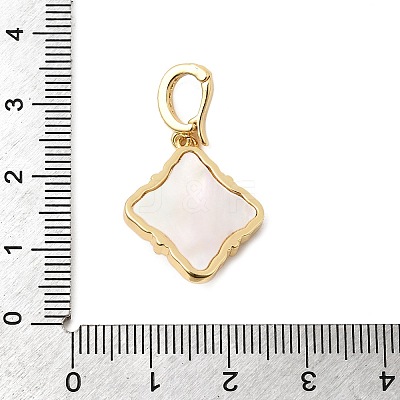 Brass Pave Clear Cubic Zirconia Pendants KK-G553-12G-1