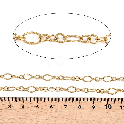 304 Stainless Steel Textured Oval Link Chains CHS-P028-12G-1