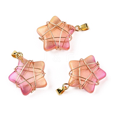 Lampwork Pendants GLAA-T023-06H-1
