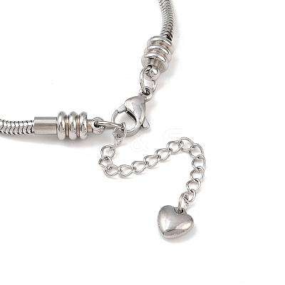 Tarnish Resistant 304 Stainless Steel European Round Snake Chains Bracelets STAS-J015-05-1