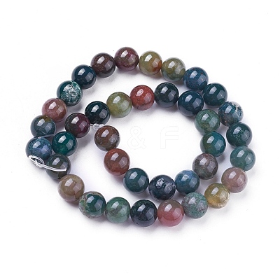 Natural Indian Agate Round Beads Strands G-N0120-06-8mm-1