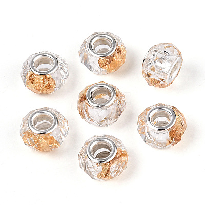 Transparent Resin Rondelle European Beads RESI-N044-01-1