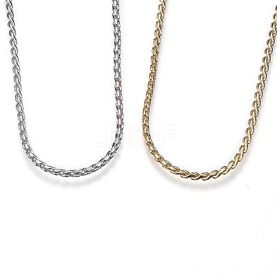 304 Stainless Steel Twisted Chain Necklaces NJEW-D285-22-1
