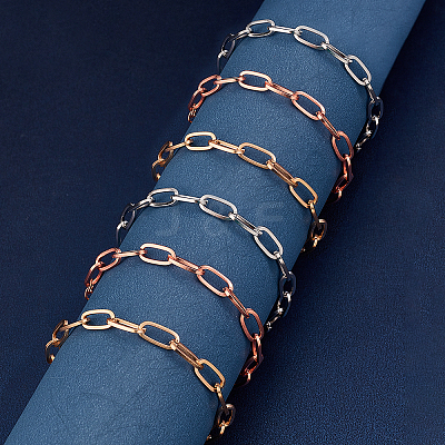 Alloy Paperclip Chain Bracelets BJEW-NB0001-02-RS-1