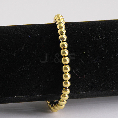 4MM Adjustable 304 Stainless Steel Round Beaded Stretch Bracelets for Women UQ9222-2-1