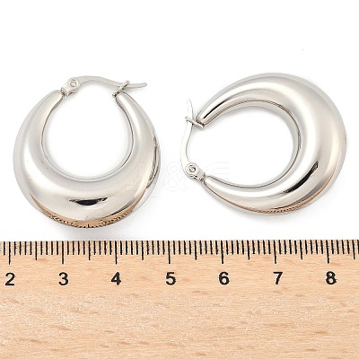 Non-Tarnish 304 Stainless Steel Chunky Hoop Earrings for Women X-EJEW-F280-06E-P-1