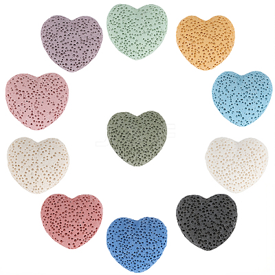 24Pcs Unwaxed Natural Lava Rock Beads G-PA0002-13-1