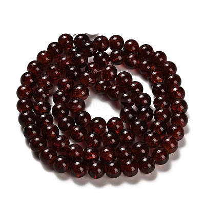 Spray Painted Crackle Glass Beads Strands CCG-Q001-10mm-16-1