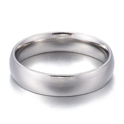 Non-Tarnish 304 Stainless Steel Flat Plain Band Rings STAS-I160-B-P-1