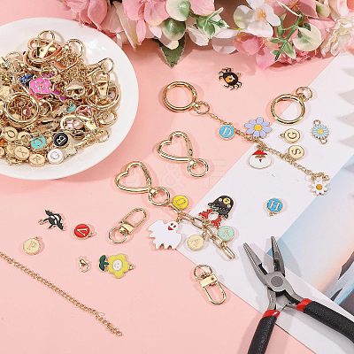 1 Bag DIY Keychain Kit DIY-GL0007-19A-1
