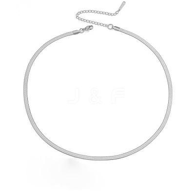 304 Stainless Steel Snake Chain Necklaces for Women WG80FEF-23-1