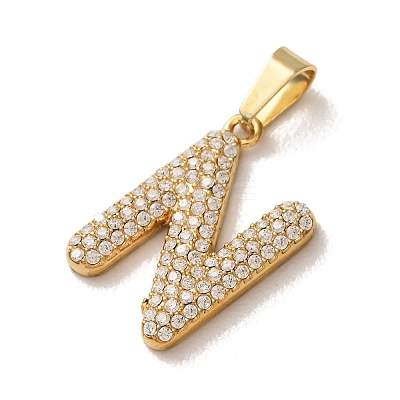 304 Stainless Steel Micro Pave Clear Cubic Zirconia Pendants CU-CBA703A-05G-N-1