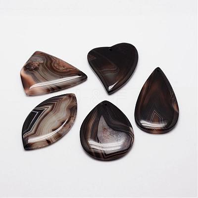 Natural Striped Agate/Banded Agate Pendants G-P155-06D-1