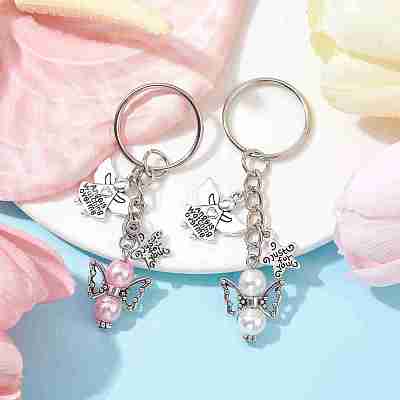 Angel Acrylic & Alloy Pendant Keychain KEYC-JKC00656-1