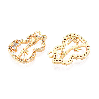 Brass Micro Pave Cubic Zirconia Pendants KK-N263-51G-1