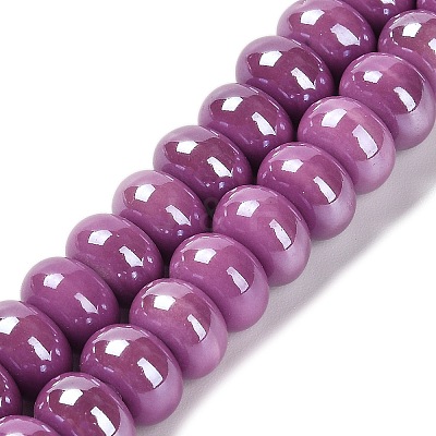 Glazed Porcelain Rondelle Beads PORC-Q001-01D-1