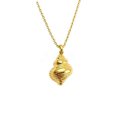 Minimalist Stainless Steel Ocean Shell Pendant Necklaces for Women Daily and Vacation Wear LS-HQ0639-1-1