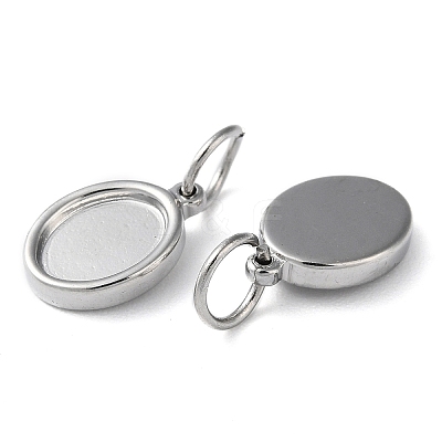 Tarnish Resistant 304 Stainless Steel Pendant Cabochon Settings X-STAS-Q308-01P-1