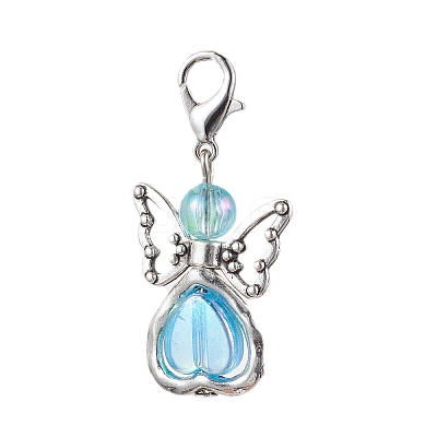 7Pcs 7 Colors Angel Acrylic Pendant Decorations X1-HJEW-JM01736-02-1