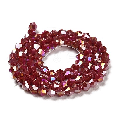 Opaque Solid Color Electroplate Glass Beads Strands LS-EGLA-A039-P4mm-B01-1