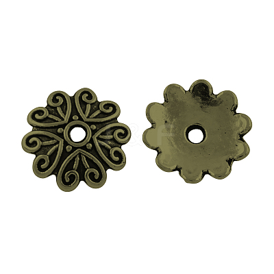 Tibetan Style Alloy Bead Caps TIBEP-R304-110AB-FF-1