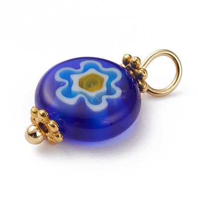 Handmade Millefiori Glass Pendants PALLOY-JF00576-1
