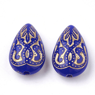 Teardrop Plating Acrylic Beads PACR-Q102-151D-1