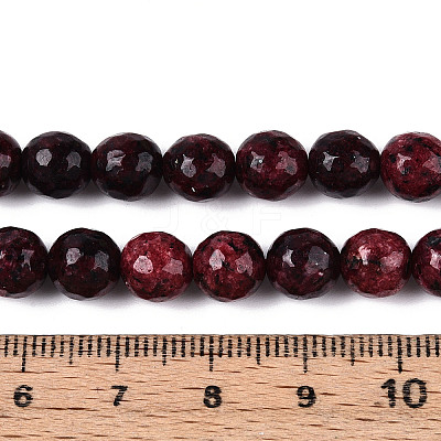 Dyed Natural White Jade Beads Strands G-T139-8mm-60-03-1