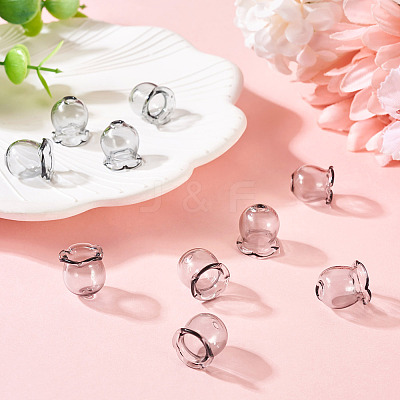 10Pcs Glass Bead Caps for Wind Chimes Making GLAA-BY0001-05A-1