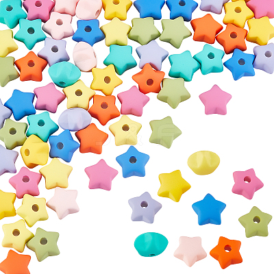 72Pcs 9 Colors Acrylic Beads OACR-PH0001-64-1