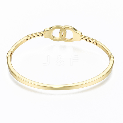 Brass Micro Pave Clear Cubic Zirconia Bangles BJEW-T018-02G-NF-1