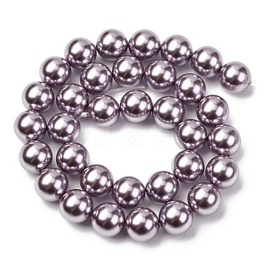 Electroplated Shell Pearl Beads Strands BSHE-G041-12mm-02-1
