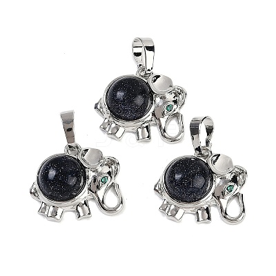 Synthetic Blue Goldstone Pendants G-I374-A-P06-1
