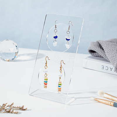 Transparent Acrylic Earring Display Stands EDIS-WH0012-18-1
