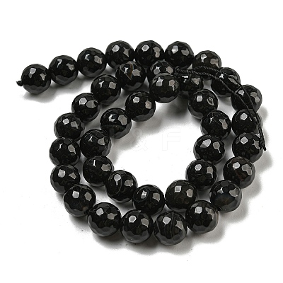 Natural Black Agate Round Beads Strand G-L084-10mm-28-1