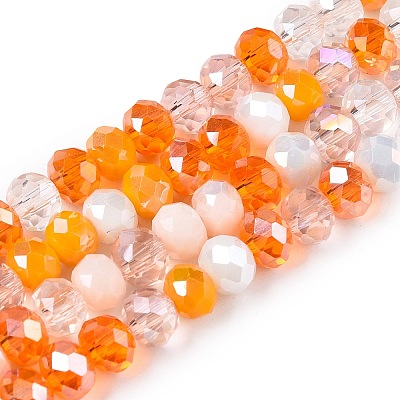 Electroplate Glass Beads Strands GLAA-T023-D16-01-1