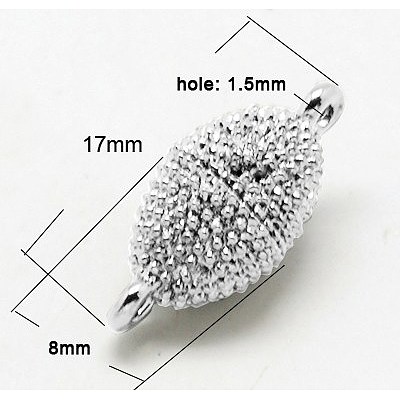 Alloy Magnetic Clasps with Loops PALLOY-H379-S-1