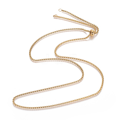 Ion Plating(IP) Adjustable 304 Stainless Steel Slider Necklaces MAK-L026-05A-G-1